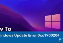 Windows Update Error 0xc1900204